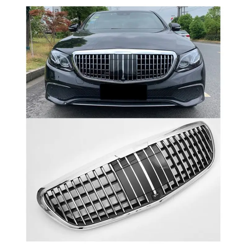 CALANDRE LOOK MAYBACH MERCEDES CLASSE E W213 CLASSIC + EXCLUSIVE (17-20) - NOIR / CHROME Meilleur Choix