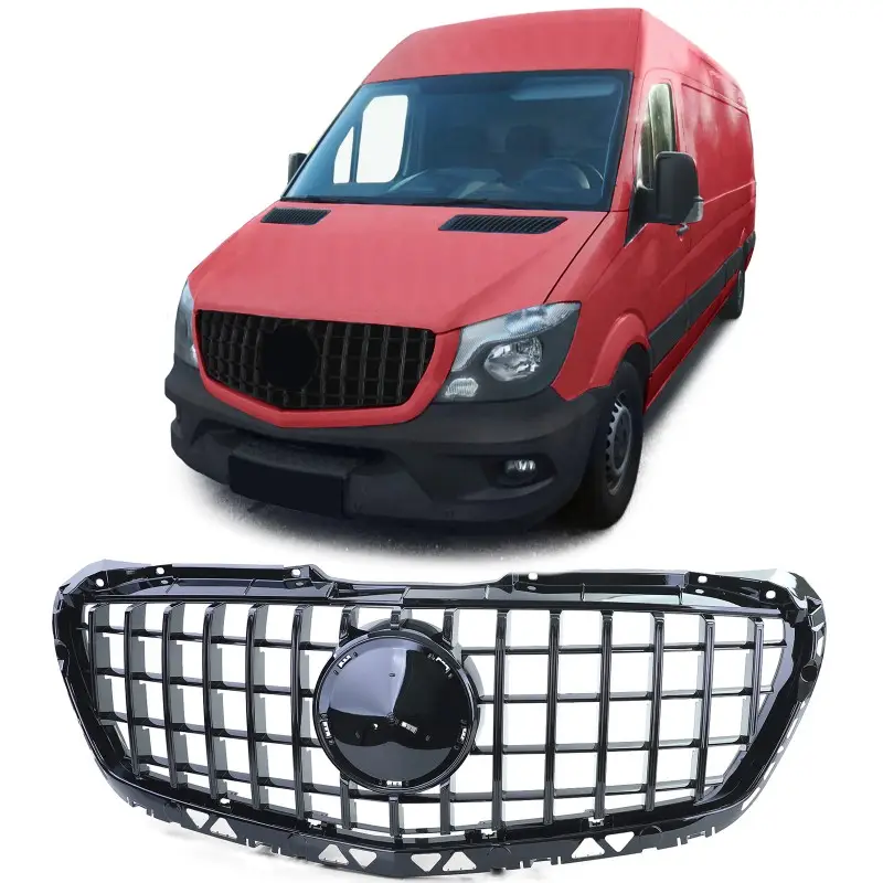 Réduction CALANDRE LOOK GT-R PANAMERICANA POUR MERCEDES SPRINTER W906 (14-17) FULL NOIR