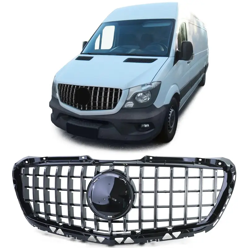 CALANDRE LOOK GT-R PANAMERICANAPOUR MERCEDES SPRINTER W906 (14-17) NOIR - CHROME Prix Cassé