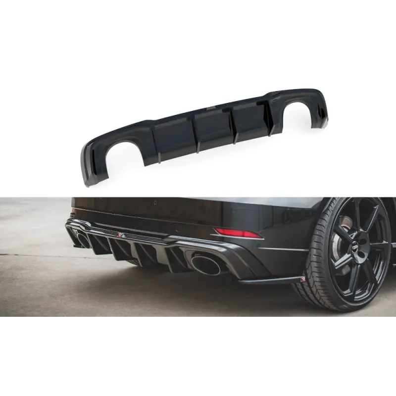 Must-Have DIFFUSEUR ARRIERE COMPLET V2 AUDI RS3 8V SPORTBACK FACELIFT - MAXTON DESIGN - FINITION NOIR BRILLANT