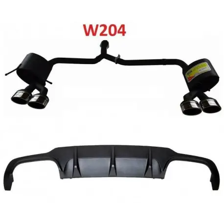 Offre Spéciale ECHAPPEMENT LOOK C63 AMG POUR MERCEDES CLASSE C W204 BERLINE - COUPE (07-14) - 4 X 120X80 MM - ACIER -HOMOLOGUER EUROPE