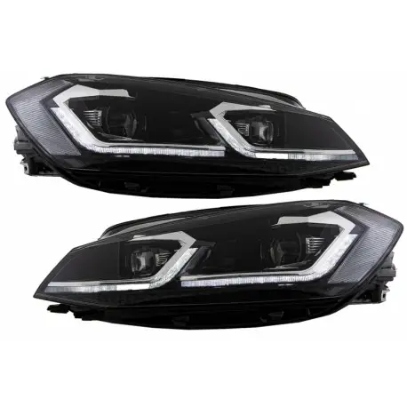 SET DE PHARES AVANT LOOK XENON FACELIFT POUR VW GOLF 7 PHASE 2 (16-19) - CLIGNOTANT DYNAMIQUE Prix Bas
