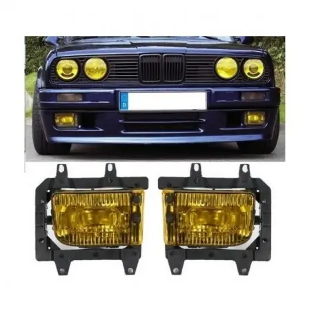 Prix Cassé SET DE DEUX FEUX ANTIBROUILLARDS BMW E30 PHASE 2 PACK M (88-91) - JAUNE