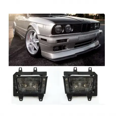SET DE DEUX FEUX ANTIBROUILLARDS BMW E30 PHASE 2 PACK M (88-91) - FUME Pas Cher