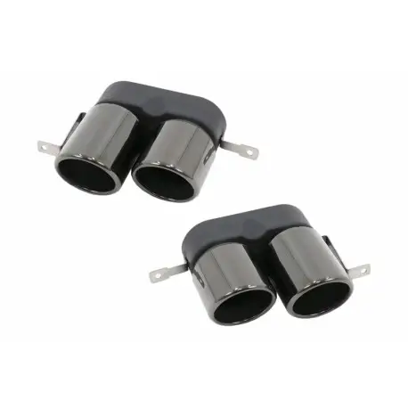 EMBOUTS D'ÉCHAPPEMENT NOIR LOOK M POUR BMW SÉRIE 3 G20 BERLINE + G21 TOURING (19-22) - POUR DIFFUSEUR 340I Meilleur Prix