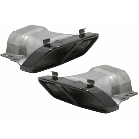 2 EMBOUTS D'ECHAPPEMENT A45 AMG FACELIFT MERCEDES CLASSE A W176 (12-18) + CLA C117 (13-19) - NOIR - POUR DIFFUSEUR A45 AMG Vente Directe