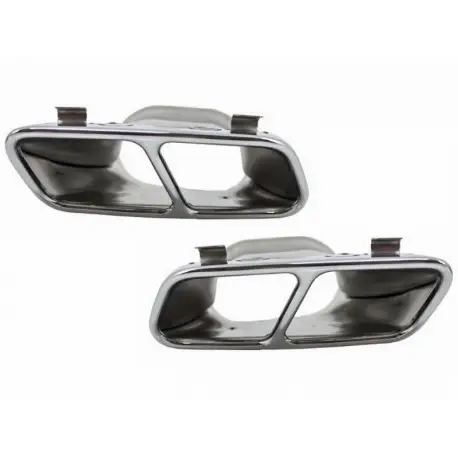 2 EMBOUTS D'ECHAPPEMENT A45 AMG FACELIFT MERCEDES CLASSE A W176 (12-18) + CLA C117 (13-19) - CHROME - POUR DIFFUSEUR A45 AMG Satisfait Ou Remboursé
