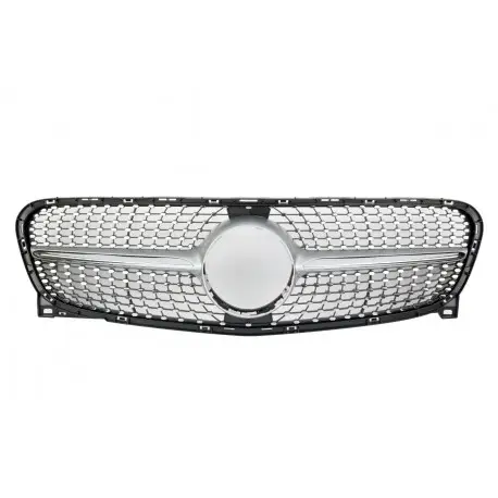CALANDRE LOOK DIAMANT POUR MERCEDES X156 GLA (13-16)- NOIR - ALU + CHROME Prix Réduit