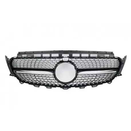 Acheter Direct CALANDRE LOOK DIAMANT MERCEDES CLASSE E W213 C238 (16-20) - NOIR + CHROME - AVEC CAMERA 360°