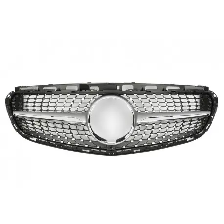 Commander Maintenant CALANDRE LOOK DIAMANT MERCEDES CLASSE E W212 S212 E FACELIFT (13-16) - NOIR - ALU + CHROME