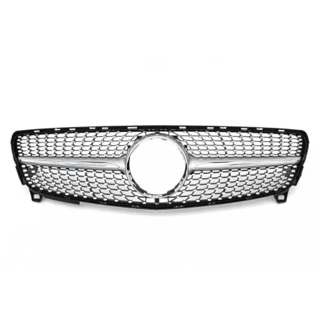 CALANDRE LOOK DIAMANT POUR MERCEDES CLASSE A W176 FACELIFT (15-18) - NOIR - ALU + CHROME Commander Maintenant