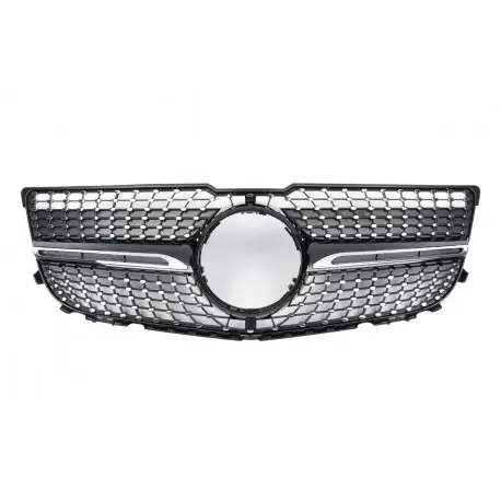 CALANDRE LOOK DIAMANT MERCEDES X204 GLK FACELIFT (12-15) - NOIR + CHROME Expédition Rapide