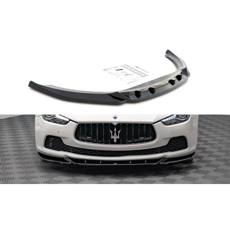LAME DU PARE-CHOCS AVANT V.1 MASERATI GHIBLI MK3 - MAXTON DESIGN - FINITION NOIR BRILLANT Produit De Marque