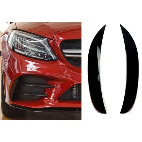 Satisfait Ou Remboursé AMG OPTIK FLICS AERO FLAPS NOIR - PARE-CHOCS AVANT POUR MERCEDES W205 CLASSE C- FACELIFT - PACK AMG - AUSSI C43