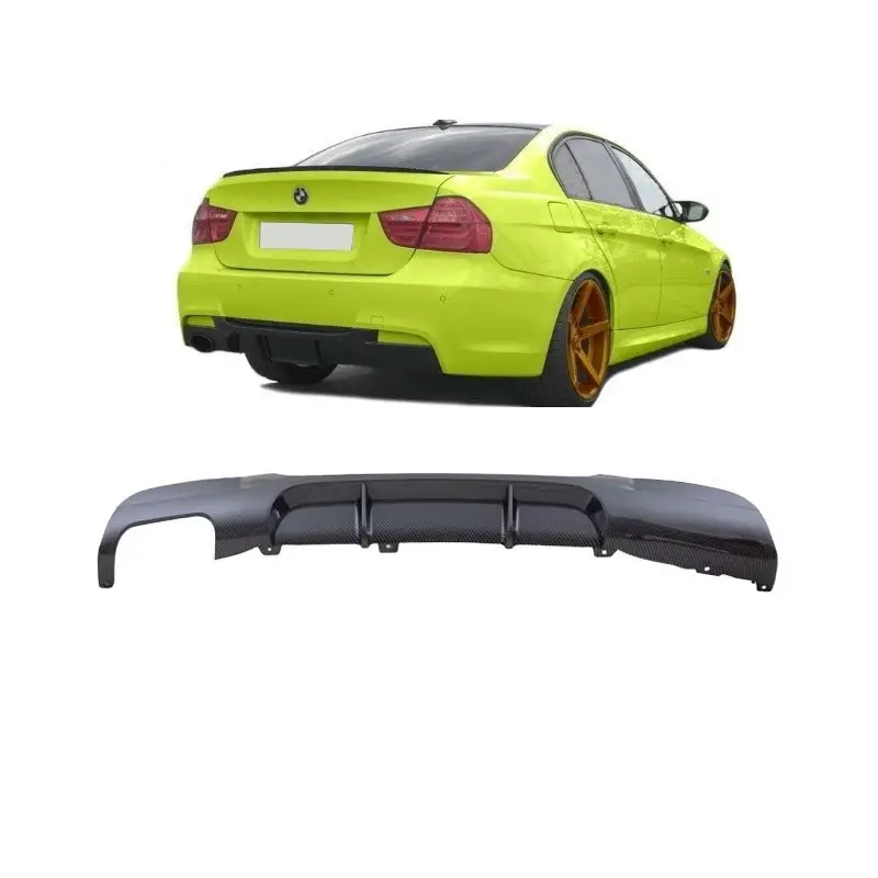 DIFFUSEUR ARRIERE LOOK PERFORMANCE DOUBLE GAUCHE BMW SERIE 3 E90 - E91 PACK M (05-11) - BERLINE - TOURING - LOOK CARBONE Nouveauté