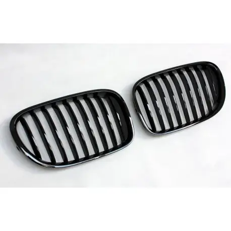 Livraison Gratuite SET DE DEUX CALANDRES M-PERFORMANCE SIMPLE LIGNE NOIR BRILLANTE POUR BMW SÉRIE 7 F01 F02 F03 F04 (08-15)