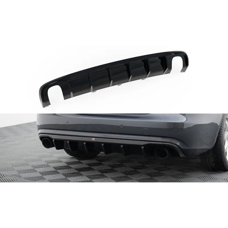 DIFFUSEUR ARRIÈRE COMPLET AUDI A4 B8 FACELIFT (VERSION AVEC ÉCHAPPEMENTS SIMPLES DES DEUX CÔTÉS) - MAXTONDESIGN - FINITION NOIR BRILLANT Petit Prix
