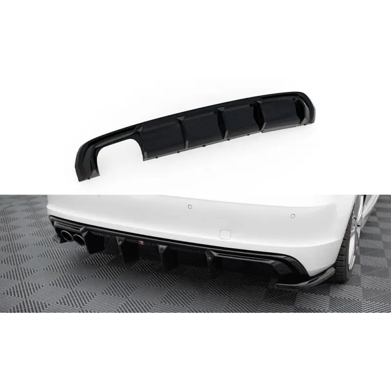 Expédié Aujourd’hui DIFFUSEUR ARRIÈRE COMPLET AUDI A3 S-LINE SPORTBACK 8V (VERSION AVEC DOUBLE EMBOUT D'ÉCHAPPEMENT D'UN CÔTÉ) - MAXTONDESIGN - FINITION NOIR BRILLANT