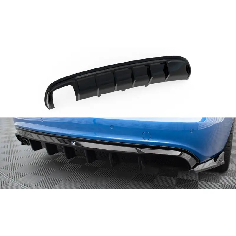 Livraison Express DIFFUSEUR ARRIÈRE COMPLET AUDI A4 S-LINE SEDAN / AVANT B8 (VERSION AVEC DOUBLE EMBOUT D'ÉCHAPPEMENT D'UN CÔTÉ) - MAXTONDESIGN - FINITION NOIR BRILLANT
