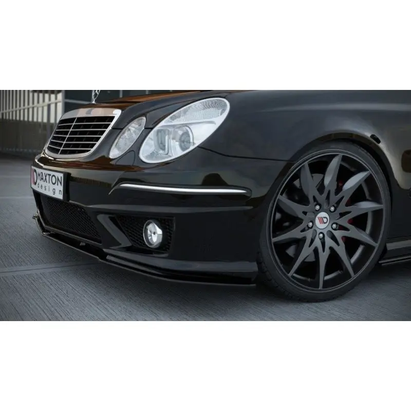 LAME DU PARE-CHOCS AVANT MERCEDES E W211 AMG APRES FACELIFT - MAXTON DESIGN - FINITION NOIR BRILLANT Solde