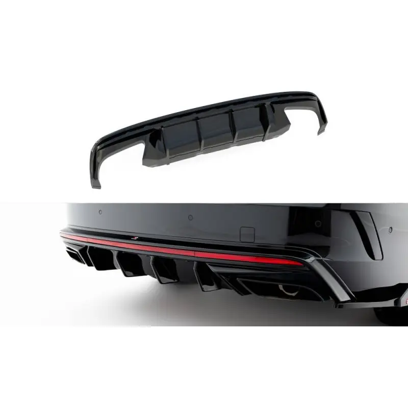 RAJOUT DU PARE-CHOCS ARRIERE SKODA OCTAVIA RS LIFTBACK / COMBI MK4 FACELIFT - MAXTONDESIGN - FINITION NOIR BRILLANT Offre Limitée