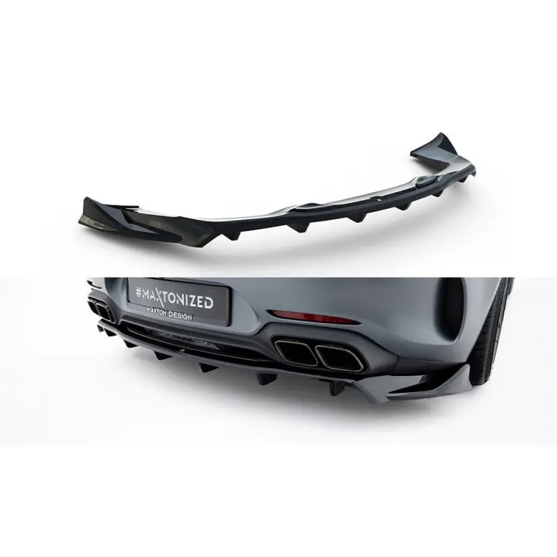 Remise ARRIERE SPLITTER (AVEC UNE BARRE VERTICALE) MERCEDES-AMG GT C C190 FACELIFT - MAXTONDESIGN - FINITION NOIR BRILLANT