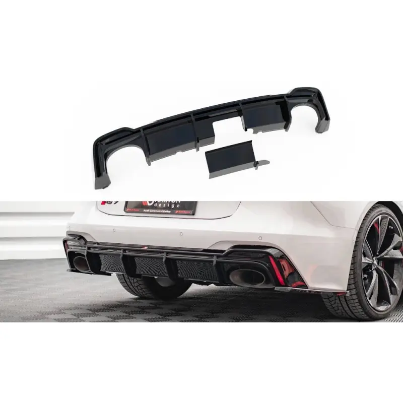 DIFFUSEUR ARRIÈRE COMPLET AUDI RS6 C8 / RS7 C8 - MAXTON DESIGN - FINITION NOIR BRILLANT Solde