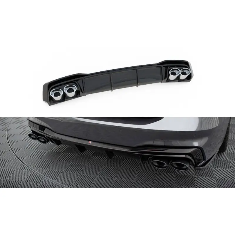 RAJOUT DU PARE-CHOCS ARRIERE + FAUX POT D'ÉCHAPPEMENT NOIR AUDI A7 C8 S-LINE - MAXTON DESIGN - FINITION NOIR BRILLANT Meilleur Prix
