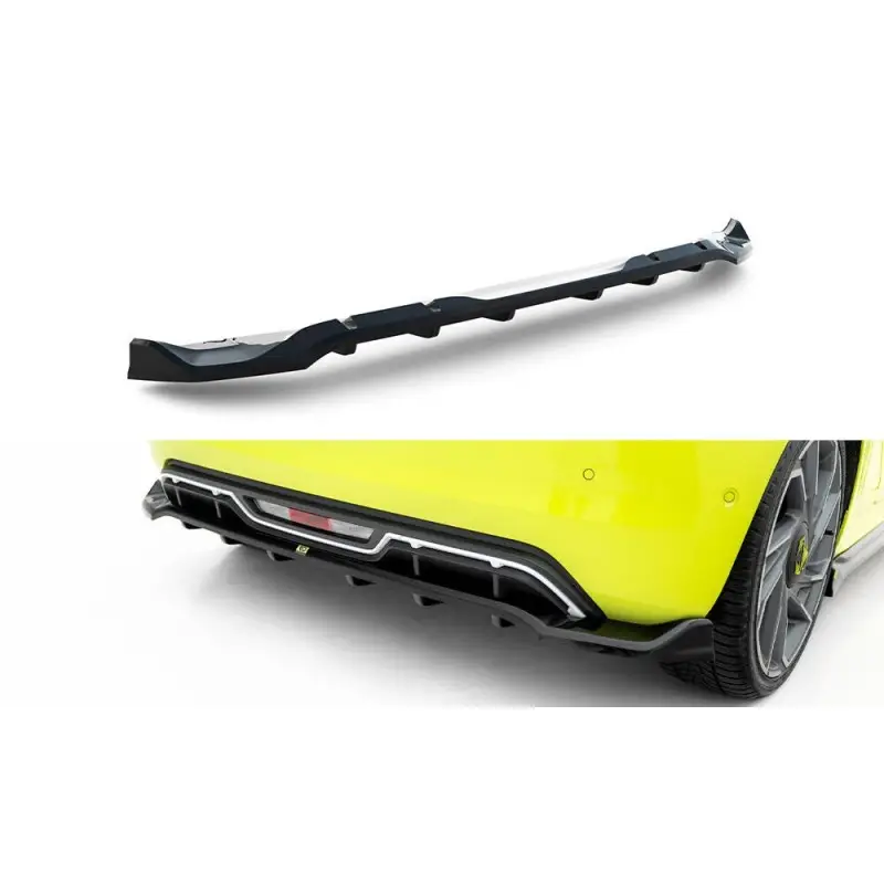 ARRIERE SPLITTER (AVEC UNE BARRE VERTICALE) ABARTH 500E - MAXTONDESIGN - FINITION NOIR BRILLANT Meilleur Prix