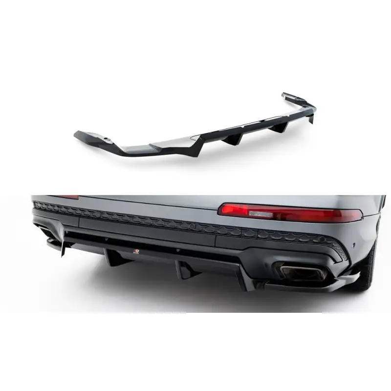 ARRIERE SPLITTER (AVEC UNE BARRE VERTICALE) AUDI Q7 S-LINE MK2 FACELIFT 2 - MAXTONDESIGN - FINITION NOIR BRILLANT Vente Directe