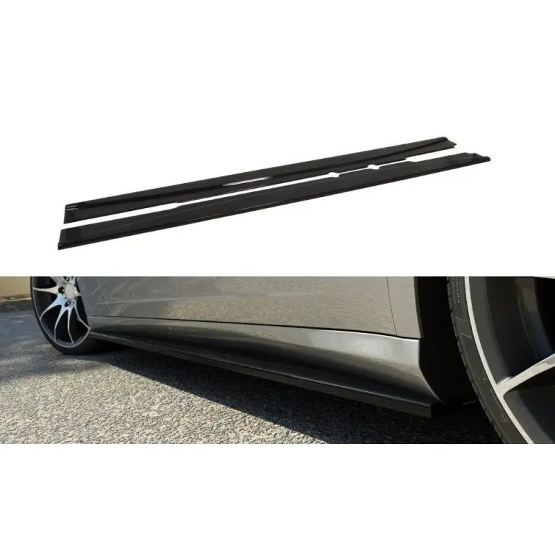 Nouvelle Collection RAJOUTS DES BAS DE CAISSE POUR MERCEDES CLS C219 - MAXTON DESIGN - FINITION NOIR BRILLANT