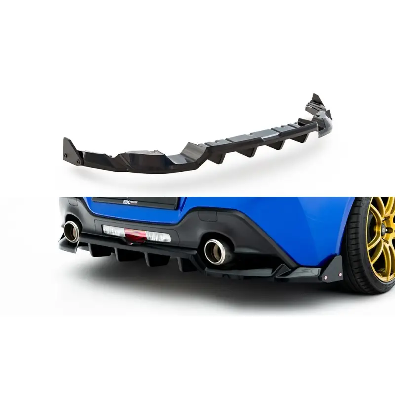 Marque ARRIERE SPLITTER (AVEC UNE BARRE VERTICALE) V.1 + FLAPS SUBARU BRZ MK2 - MAXTONDESIGN - FINITION NOIR BRILLANT