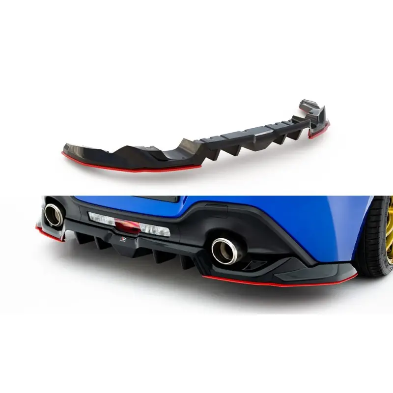 ARRIERE SPLITTER (AVEC UNE BARRE VERTICALE) V.2 SUBARU BRZ MK2 - MAXTONDESIGN - FINITION NOIR BRILLANT Meilleur Prix