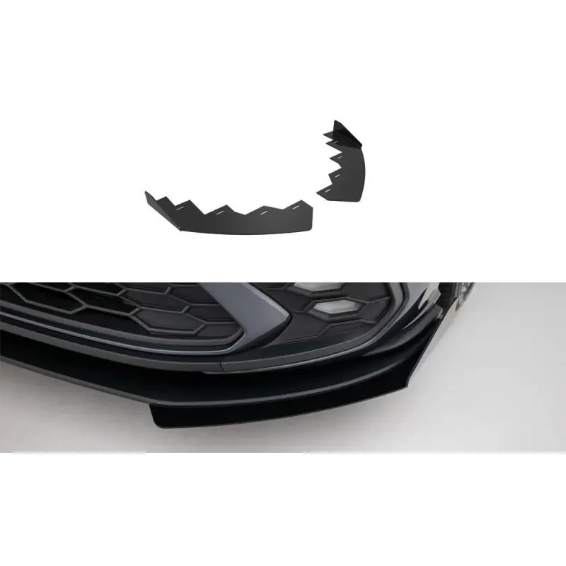 FRONT FLAPS VOLKSWAGEN POLO GTI MK6 FACELIFT - MAXTONDESIGN - FINITION NOIR + NOIR BRILLANT Offre Spéciale