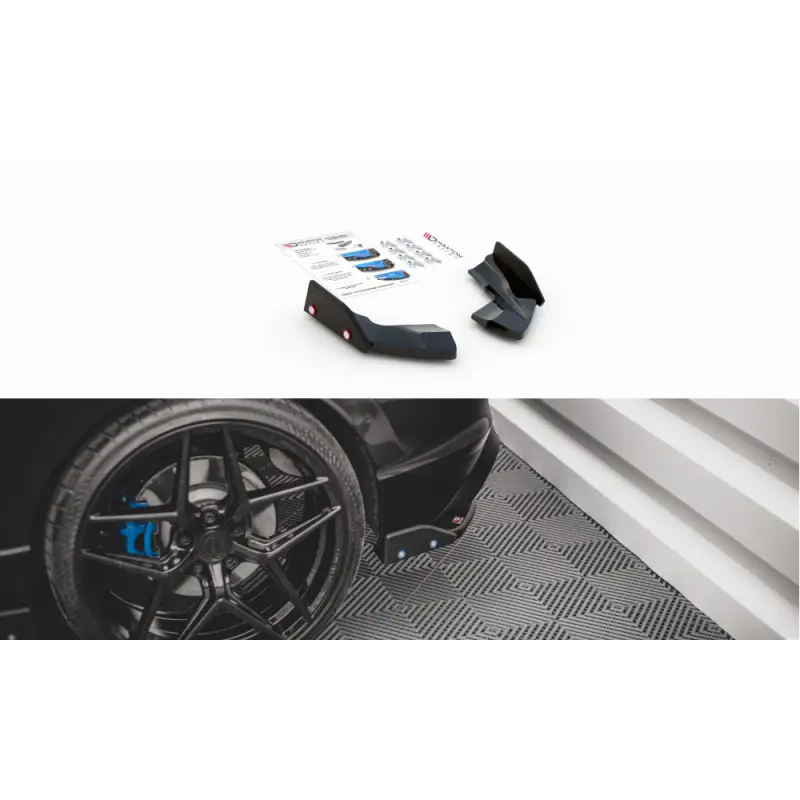LAMES DE PARE-CHOCS ARRIÈRE LATÉRALES + AILERONS V.2 VOLKSWAGEN GOLF R MK8 - MAXTON DESIGN - FINITION NOIR BRILLANT Nouveauté