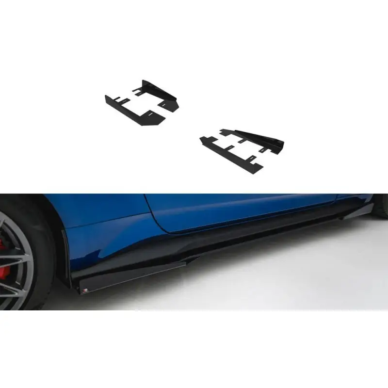 SIDE FLAPS FORD MUSTANG GT MK7 - MAXTONDESIGN - FINITION NOIR + NOIR BRILLANT Bon Plan