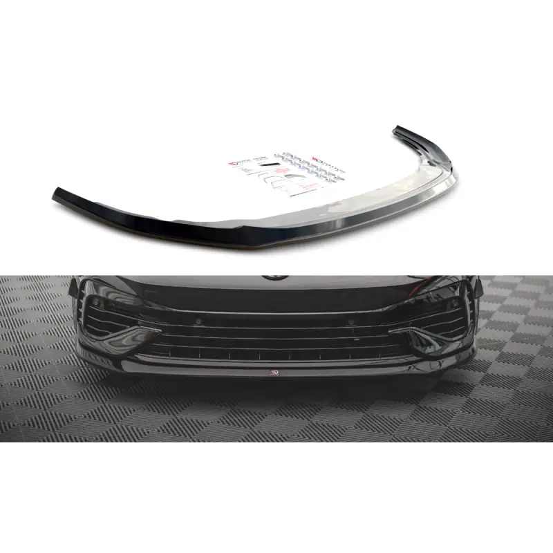 LAME DU PARE-CHOCS AVANT V.5 VOLKSWAGEN GOLF R MK8 - MAXTON DESIGN - FINITION NOIR BRILLANT Offre Limitée