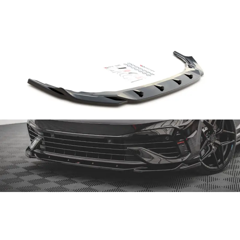 Prix Choc LAME DU PARE-CHOCS AVANT V.4 VOLKSWAGEN GOLF R MK8 - MAXTON DESIGN - FINITION NOIR BRILLANT