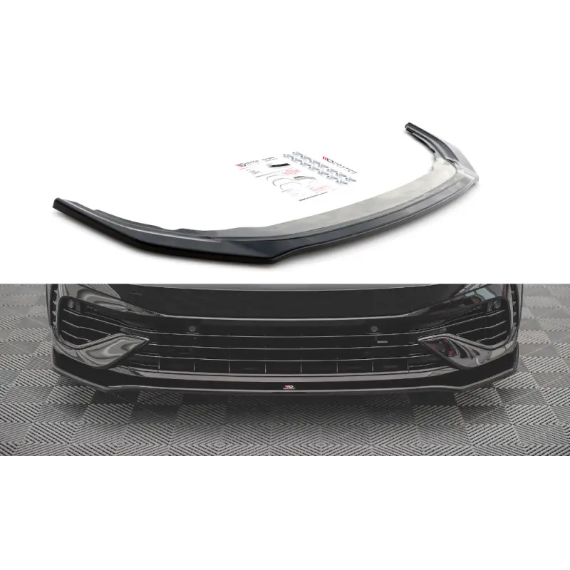 Vente Directe LAME DU PARE-CHOCS AVANT V.3 VOLKSWAGEN GOLF R MK8 - MAXTON DESIGN - FINITION NOIR BRILLANT
