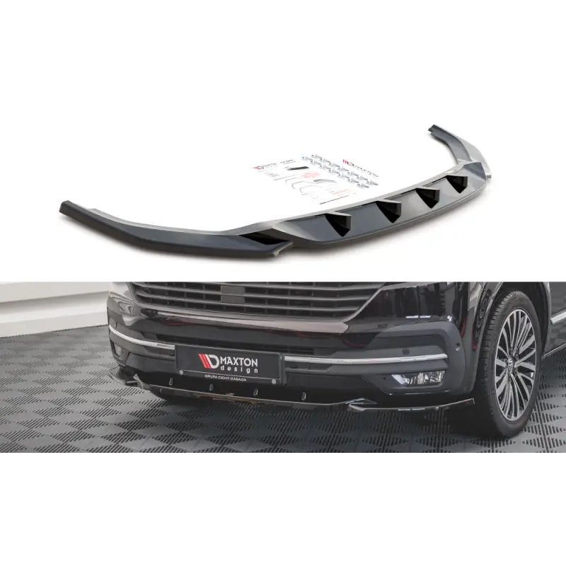 Prix Promo LAME DU PARE-CHOCS AVANT V.2 VOLKSWAGEN T6 FACELIFT - MAXTON DESIGN - FINITION NOIR BRILLANT