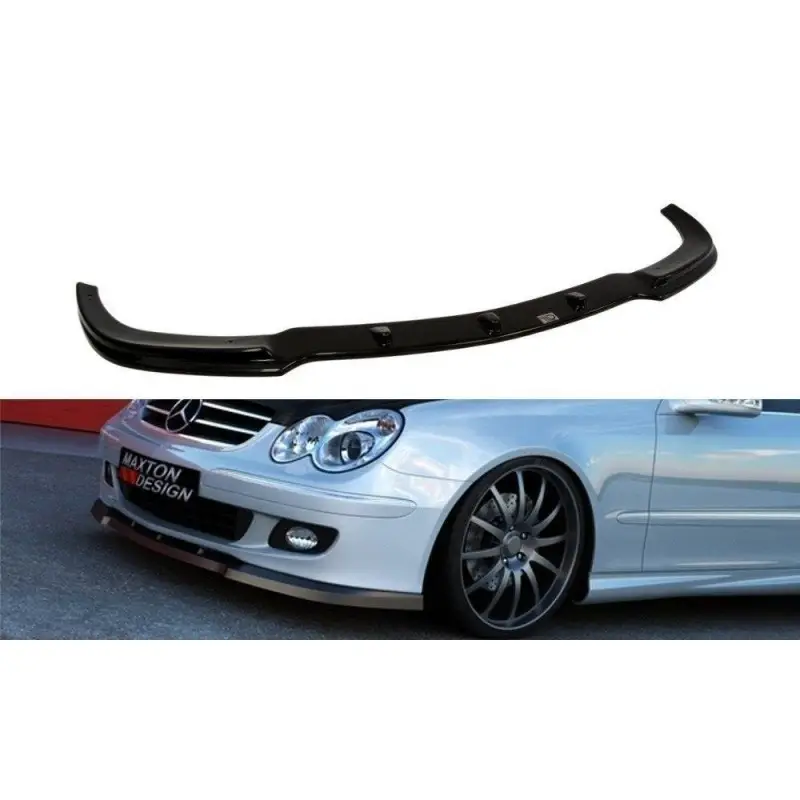 Must-Have LAME DU PARE-CHOCS AVANT MERCEDES CLK W209 APRES FACELIFT POUR STANDARD PARE-CHOCS - MAXTON DESIGN - FINITION NOIR BRILLANT