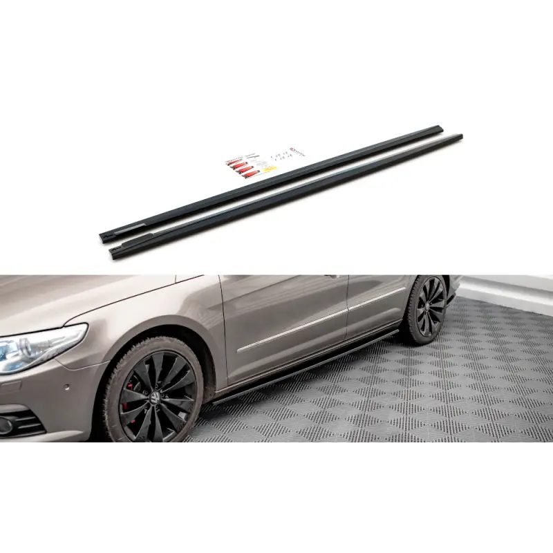 RAJOUTS DES BAS DE CAISSE V.2 VOLKSWAGEN PASSAT CC - MAXTON DESIGN - FINITION NOIR BRILLANT Dernière Chance