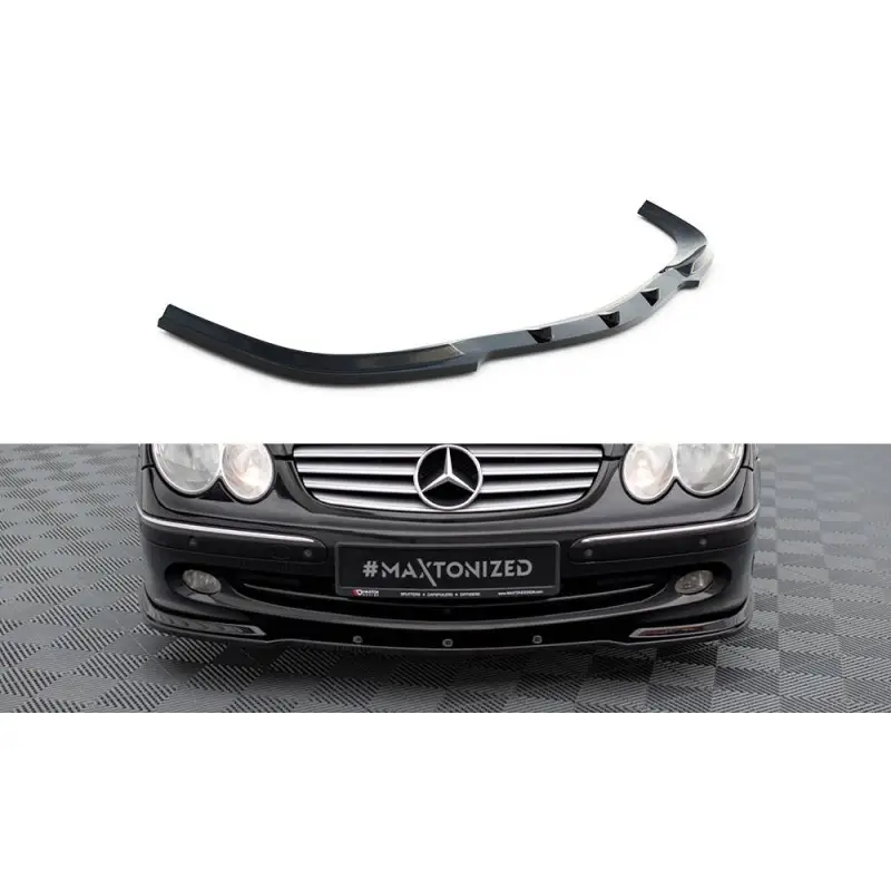 LAME DU PARE-CHOCS AVANT MERCEDES CLK W 209 STANDARD PARE-CHOCS - MAXTON DESIGN - FINITION NOIR BRILLANT Achat Immédiat