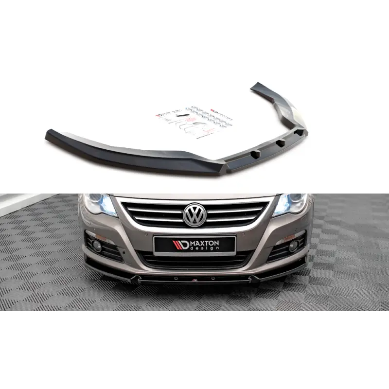 Livraison Gratuite LAME DU PARE-CHOCS AVANT V.3 VOLKSWAGEN PASSAT CC - MAXTON DESIGN - FINITION NOIR BRILLANT