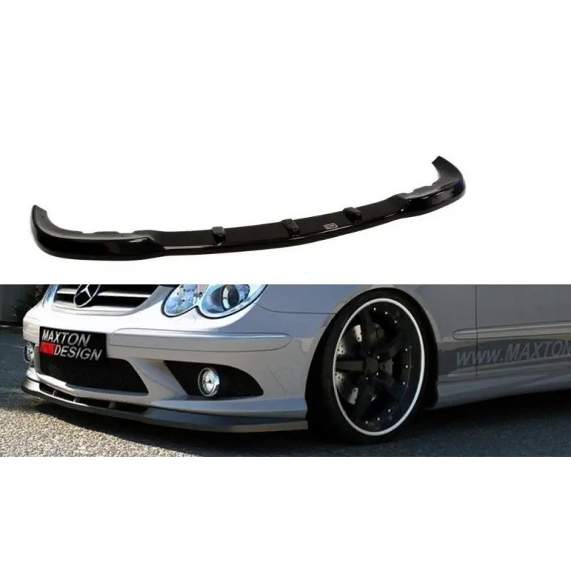 Acheter En Ligne LAME DU PARE-CHOCS AVANT MERCEDES CLK W209 POUR AMG - MAXTON DESIGN - FINITION NOIR BRILLANT