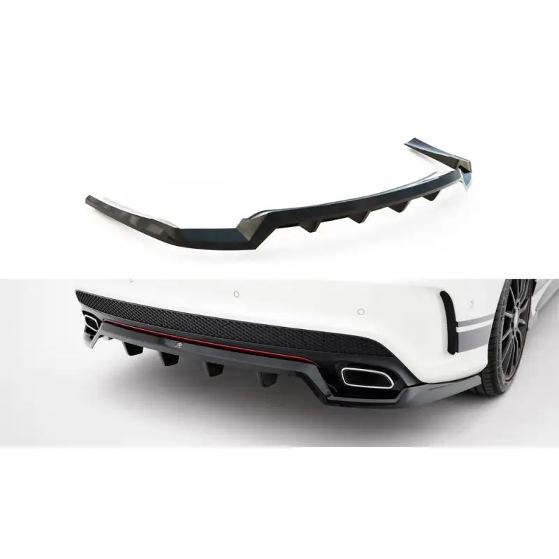 Vente Flash ARRIERE SPLITTER (AVEC UNE BARRE VERTICALE) MERCEDES-BENZ CLA AMG-LINE C117 - MAXTONDESIGN - FINITION NOIR BRILLANT