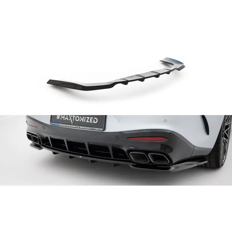 Haute Qualité ARRIERE SPLITTER (AVEC UNE BARRE VERTICALE) V.1 MERCEDES-AMG GT 63 C192 - MAXTONDESIGN - FINITION NOIR BRILLANT