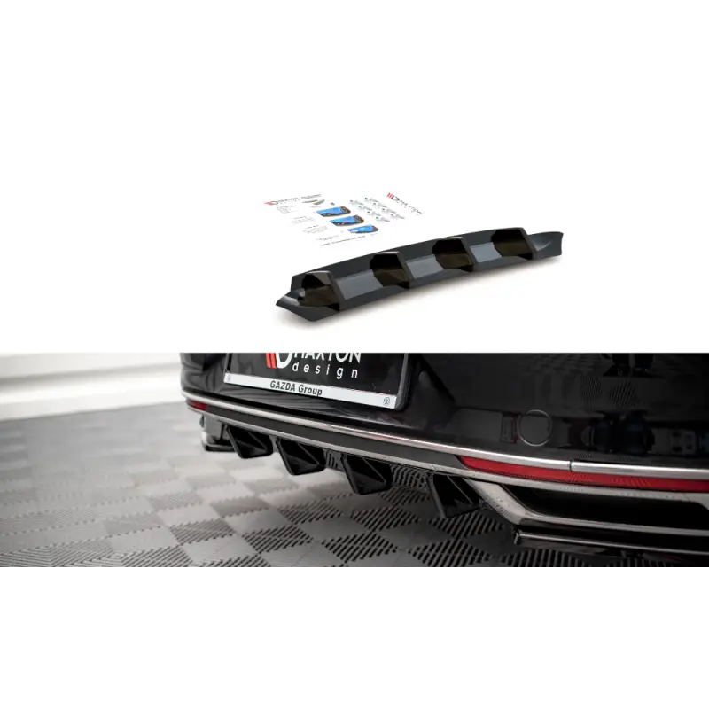 Vente Directe DIFFUSEUR ARRIÈRE COMPLET VOLKSWAGEN PASSAT B8 FACELIFT - MAXTON DESIGN - FINITION NOIR BRILLANT