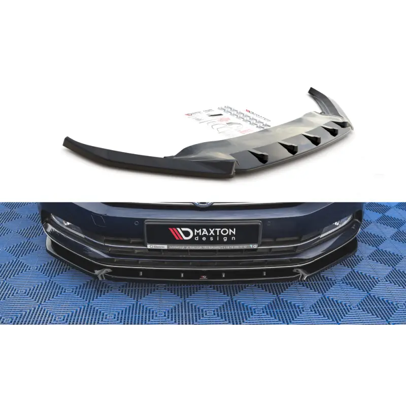 LAME DU PARE-CHOCS AVANT V.2 VOLKSWAGEN PASSAT B8 - MAXTON DESIGN - FINITION NOIR BRILLANT Produit De Marque