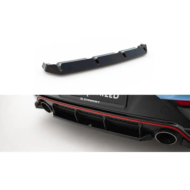 Dernière Chance CENTRAL ARRIERE SPLITTER HYUNDAI VELOSTER N MK2 - MAXTONDESIGN - FINITION NOIR BRILLANT